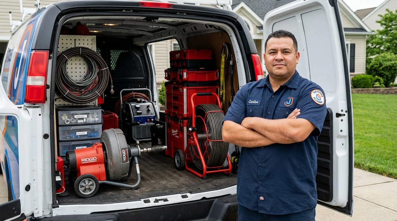 Professional drain cleaning equipment and Johns Plumbing LLC plumber in Kansas City